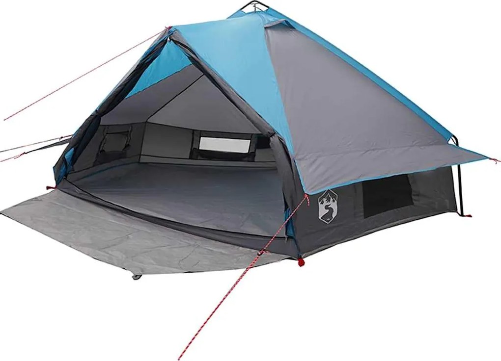 vidaXL Cort Teepee pentru 8 Persoane cu acoperiș Albastru și Gri