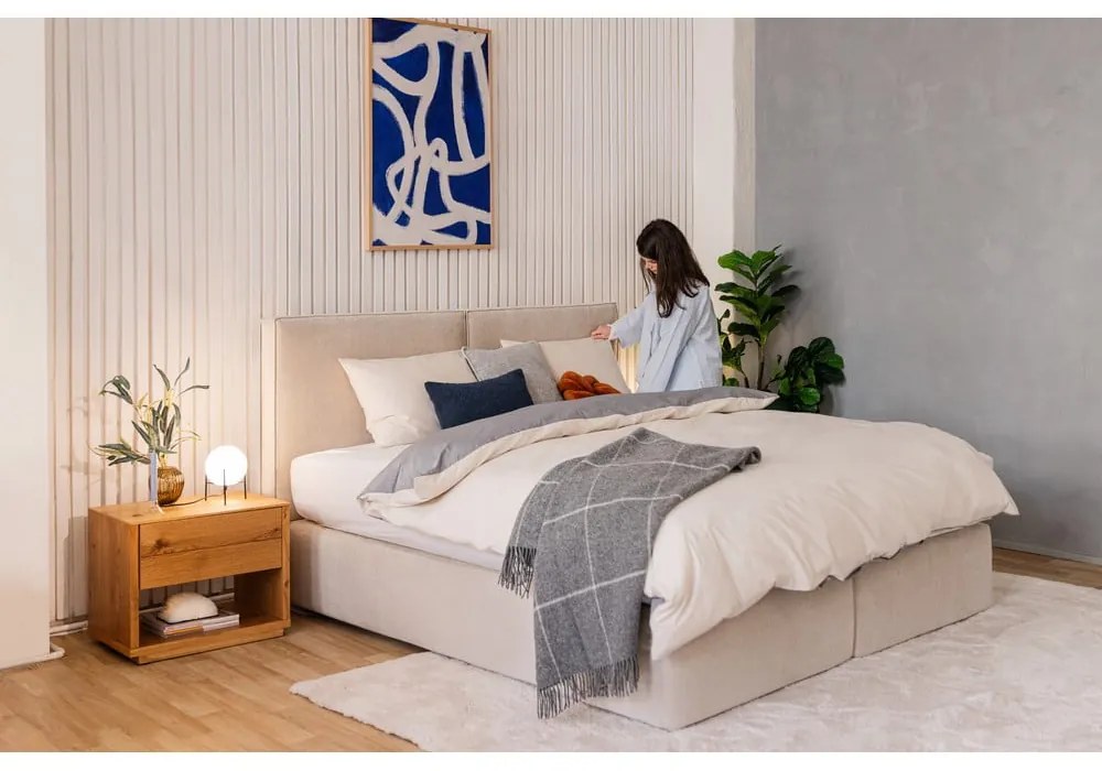 Pat boxspring bej 180x200 cm Olia Bold – Bonami Selection