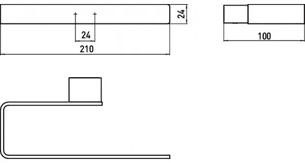 Suport pentru prosop, Emco Loft, crom, 055500100