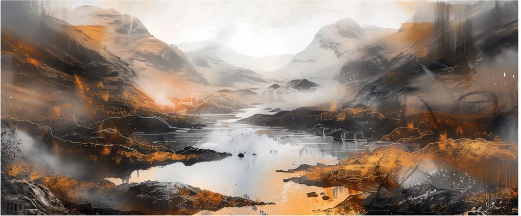 Tablou - Pictura peisajelor montane (120x50 cm)
