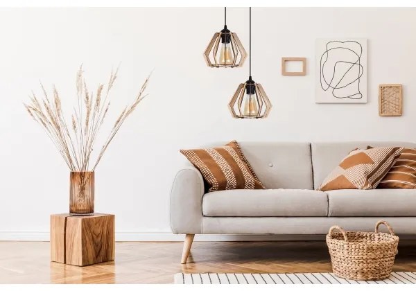 Lustră pe cablu BERGO 2xE27/60W/230V neagră