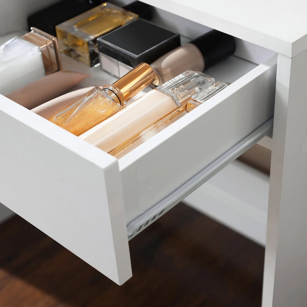 Măsuță de toaletă VANESA cu iluminare, 80x40x145cm, albă Jurhan