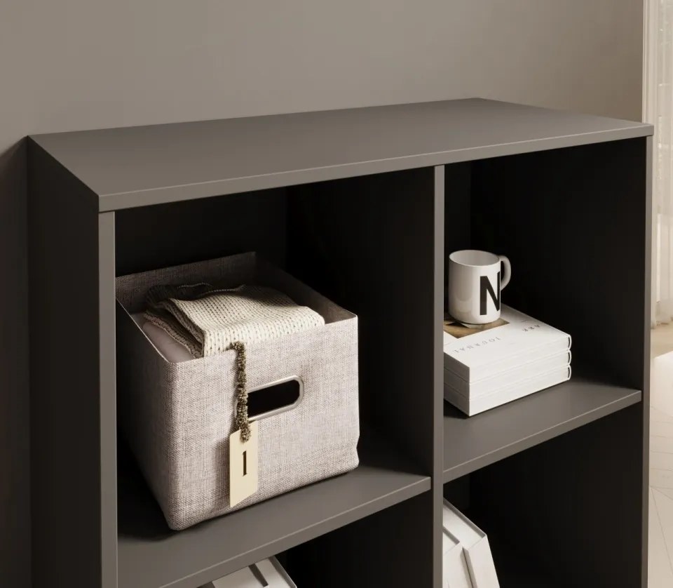 Bibliotecă, 80x80 cm, Lenti, ADRK Furniture (Culoare: Alb)