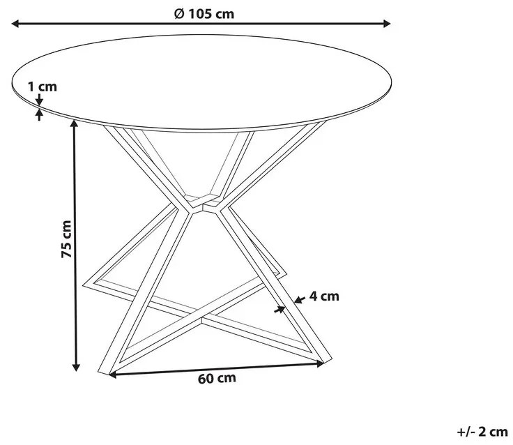 Masă de sufragerie rotundă Britanie (negru) (pentru 4 persoane). 1078170