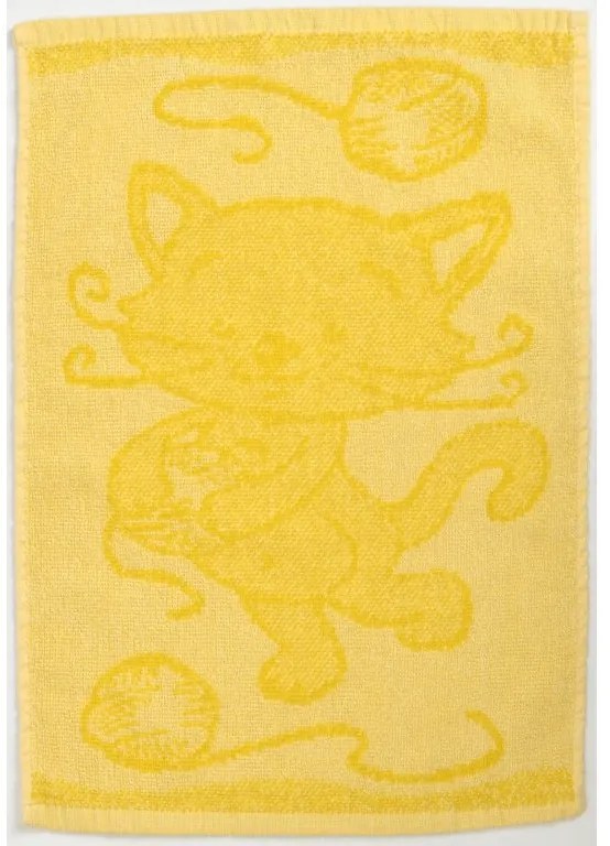 Prosop pentru copii BEBÉ galben pisica 30x50 cm