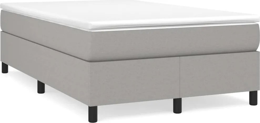 vidaXL Cadru de pat cu arcuri, gri deschis, 120x200 cm, textil