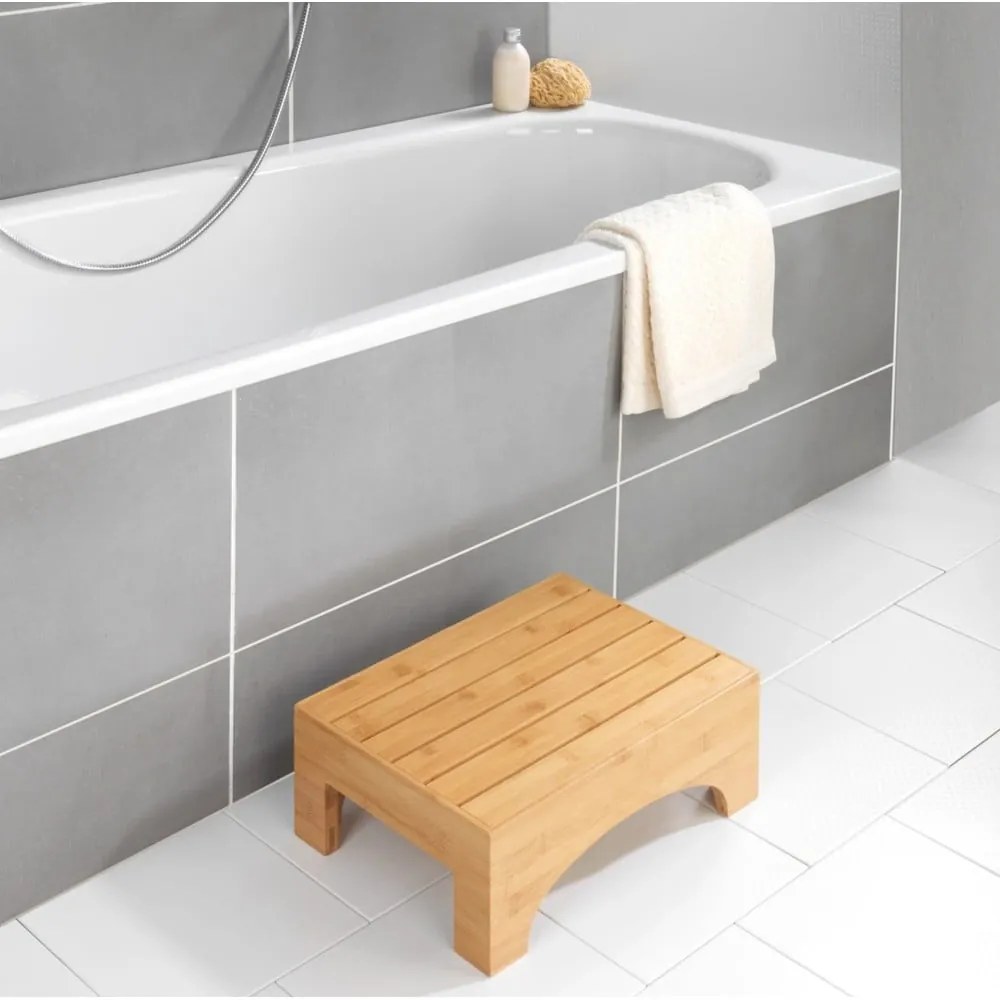 Taburet / treaptă din bambus pentru baie Wenko Bamboo