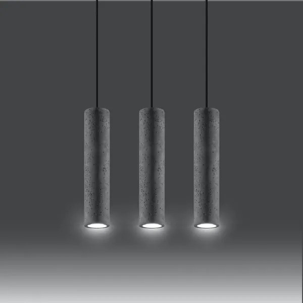 Sollux SL.0655 - Lustr LUVO 3xGU10/40W/230V beton/negru pe cablu