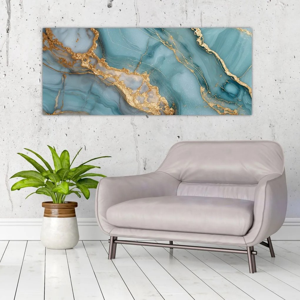 Tablou - Marmură turcoaz (120x50 cm)
