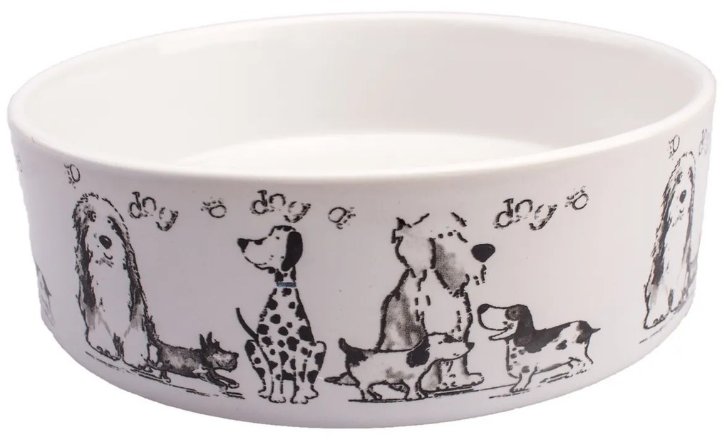 Bol pentru câine din ceramică Dog friends,15 x 5 cm