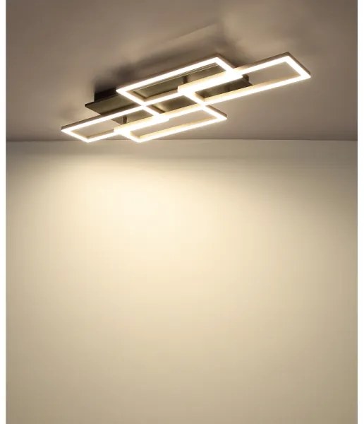 Globo 67359-40A - Plafonieră LED dimabilă JEFFRY 40W/230V 32,5x87,5 cm neagră + telecomandă