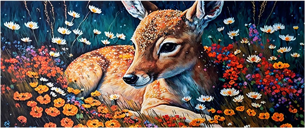 Tablou - Cerb pictat (120x50 cm)