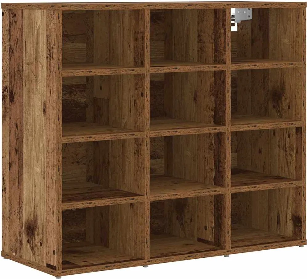 vidaXL Dulap pentru pantofi Lemn vechi 77,5 x 30 x 67 cm Lemn compozit