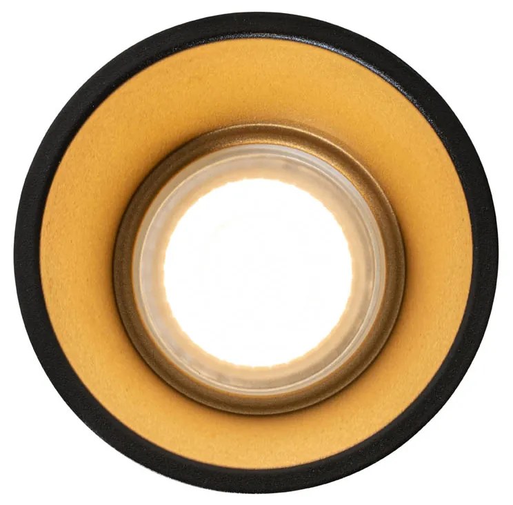 Set de 6 Spoturi încastrate moderne Negre cu auriu GU10 50mm IP44 - Dept