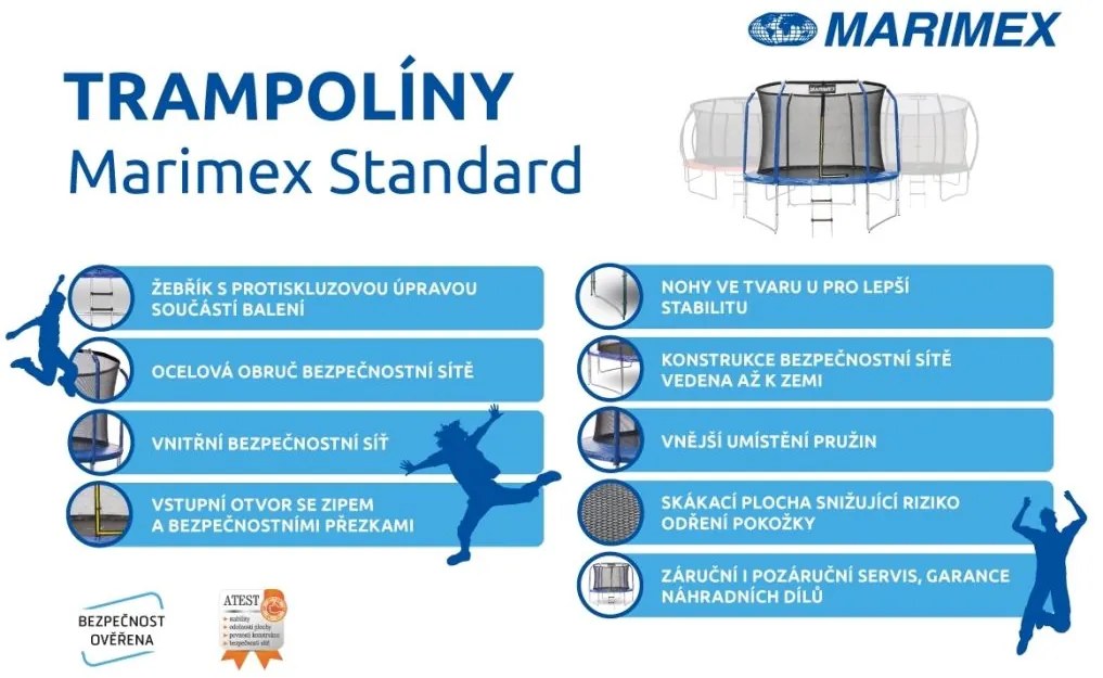 Trambulină Marimex cu protecție interioară a plasei, 457 cm