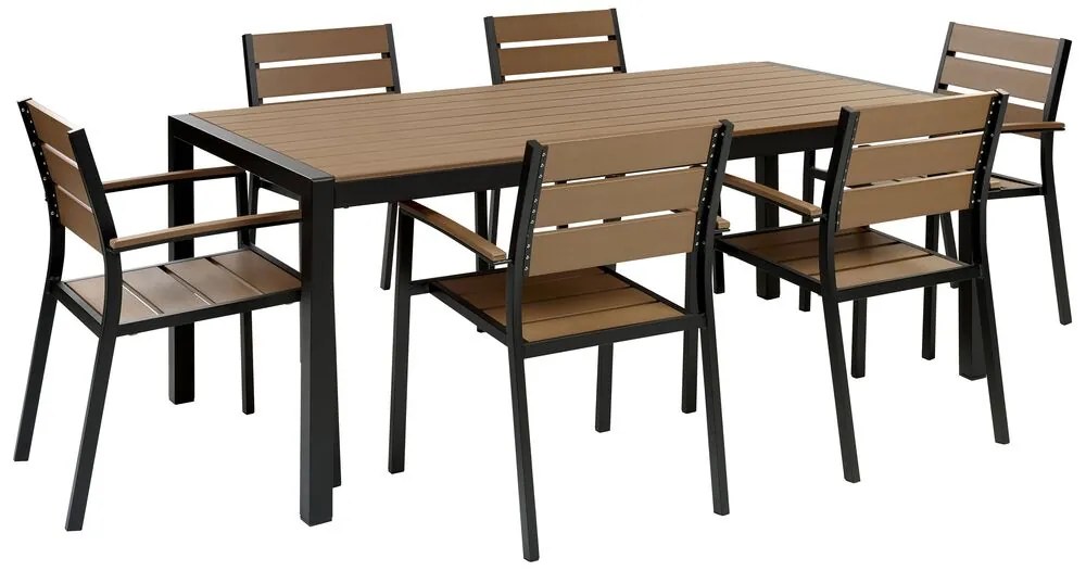 Set mobilier de grădină Valero (lemn deschis) . 1076389