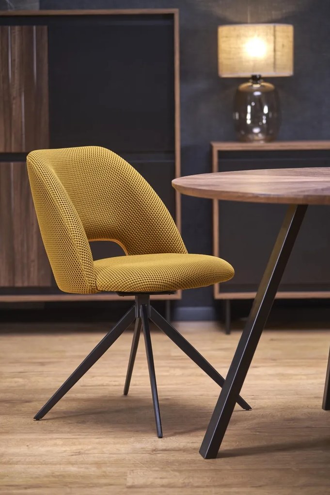 Masa rotunda Danilo nuc/negru ø120/h74 cm