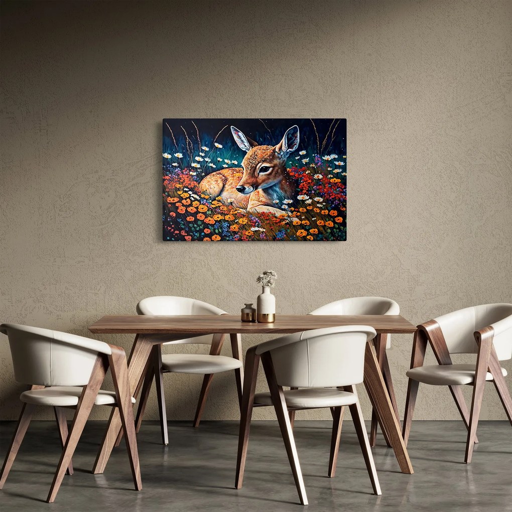 Tablou - Cerb pictat (90x60 cm)