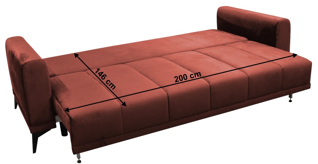 Canapea extensibilă, teracota, GRACE BIG SOFA