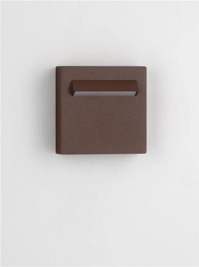 Spot aplicat exterior LED 3000K, IP65 RECTO corten
