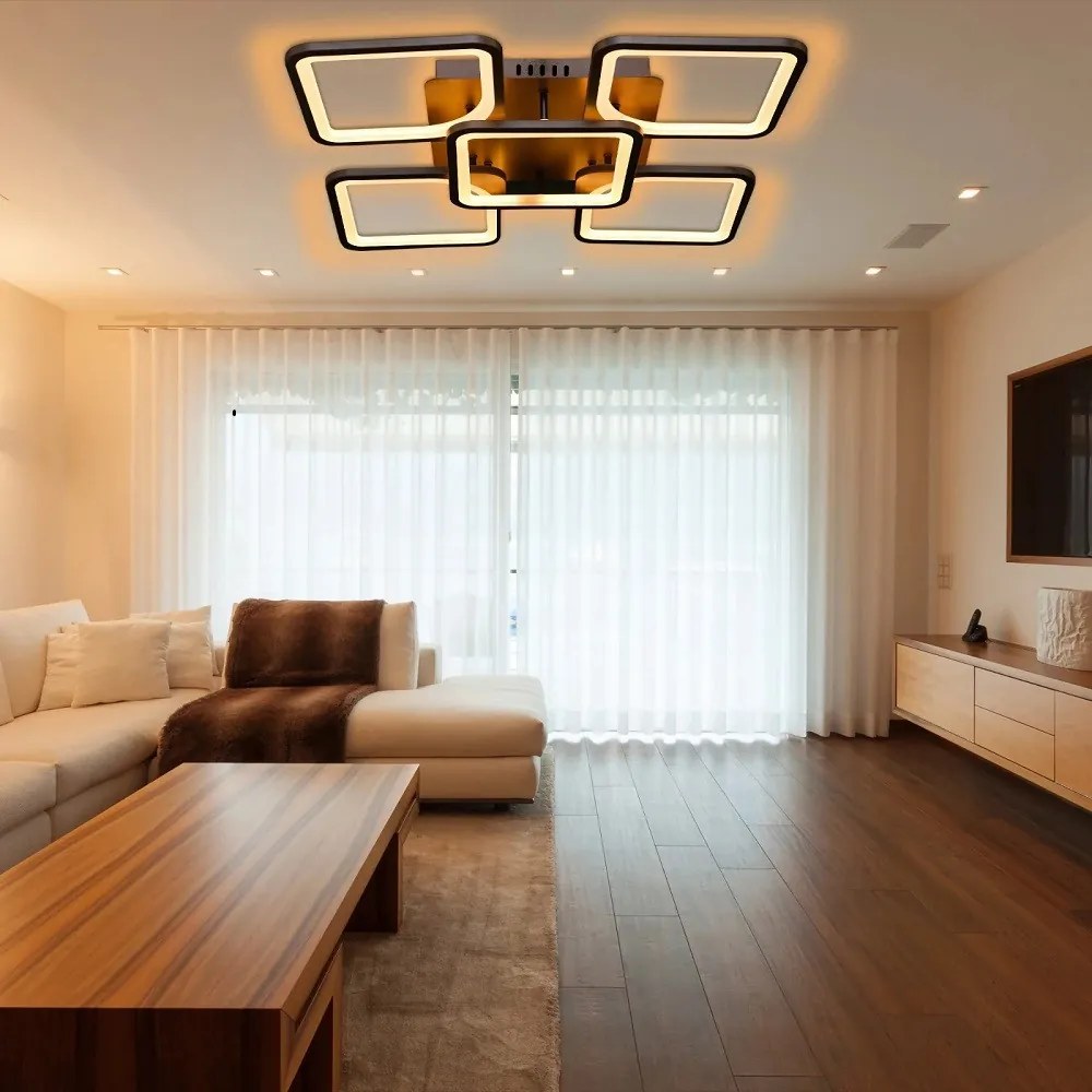 Lustra LED Cu Telecomanda, Elit's Esn M17 4-1R, 90w, Maro