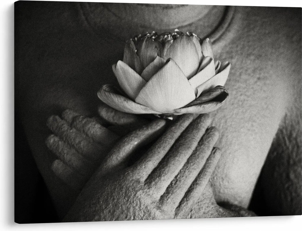 Tablou - Lotus în mâinile lui Buddha (70x50 cm)