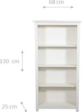 Biblioteca mica, L68 25 H130 cm, alb antic, lemn masiv