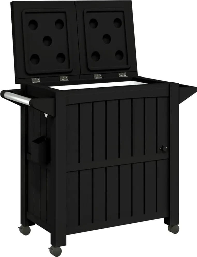 vidaXL Coș de servire 3 în 1, negru, polipropilenă