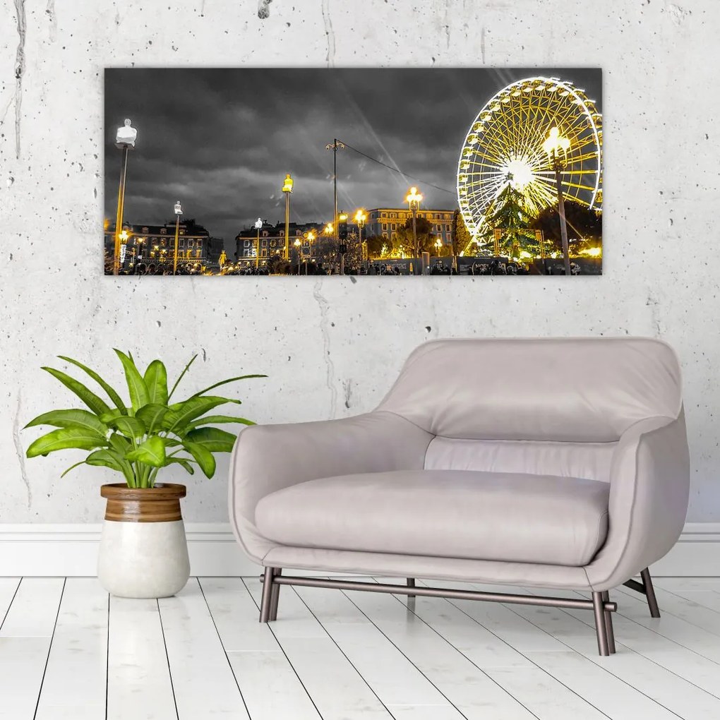Tablou carusel în amurg (120x50 cm)