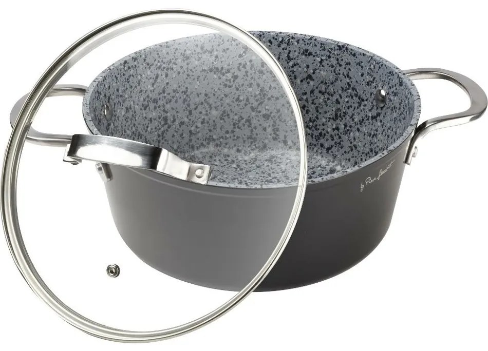 Lamart LT1254 caserolă cu capac Granit, dia. 24 cm