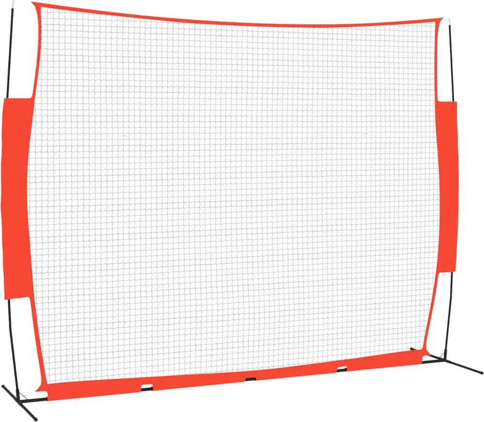 vidaXL Plasă baseball portabilă, roșu/negru, 369x107x271 cm, oțel/PE
