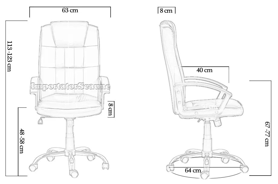 Scaun de birou reglabil si rotativ OFF 010 negru