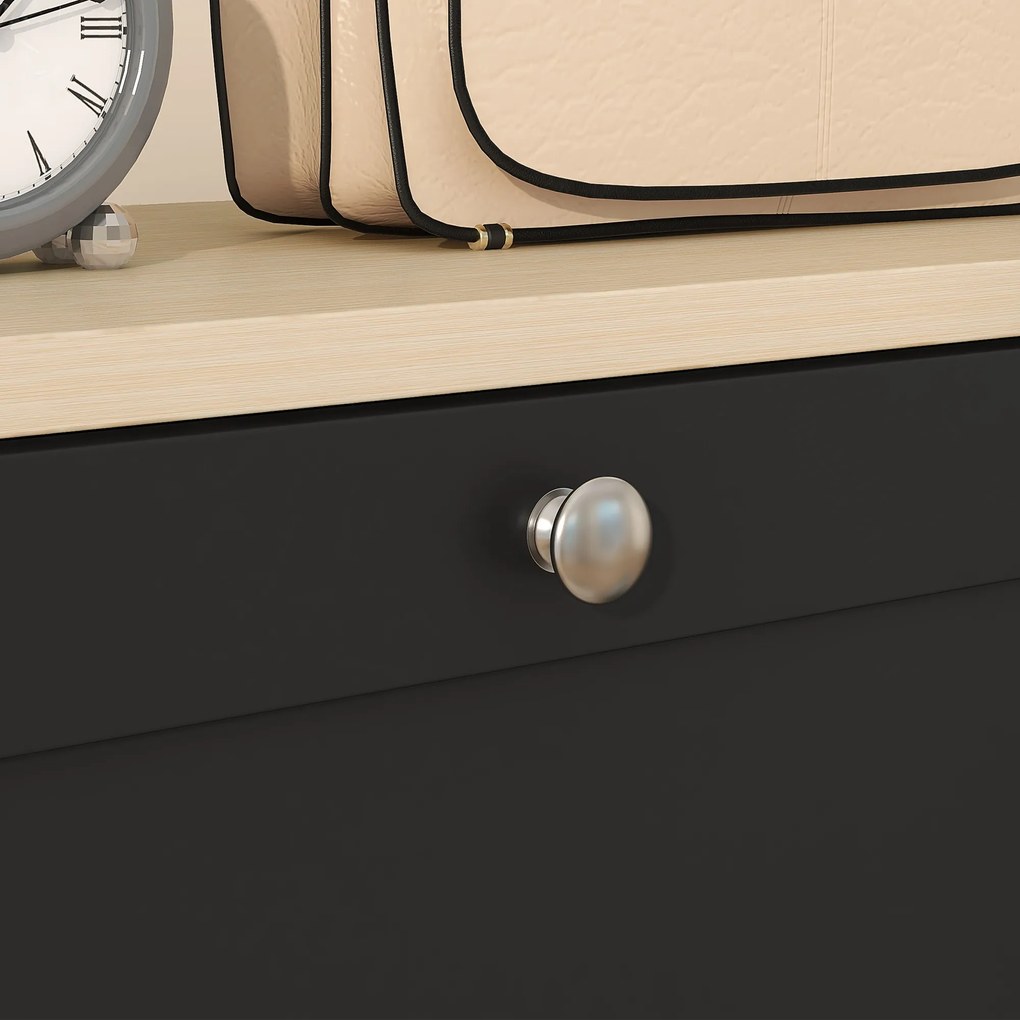 HOMCOM Dulap pentru încălțăminte 24 perechi, dulap cu 4 sertare rabatabile, etajere reglabile, 60x23,5x151cm, negru | Aosom Romania