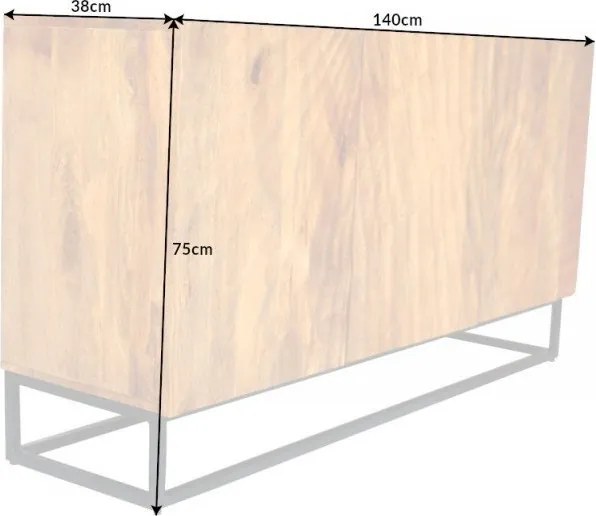 Comoda din lemn de mango Scorpion 140cm, maro