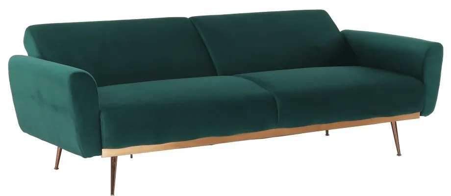Canapea extensibilă, material textil Velvet smarald, FASTA