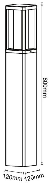 Stalp iluminat exterior IP65 NEVADA gri H-80cm, MA-8901