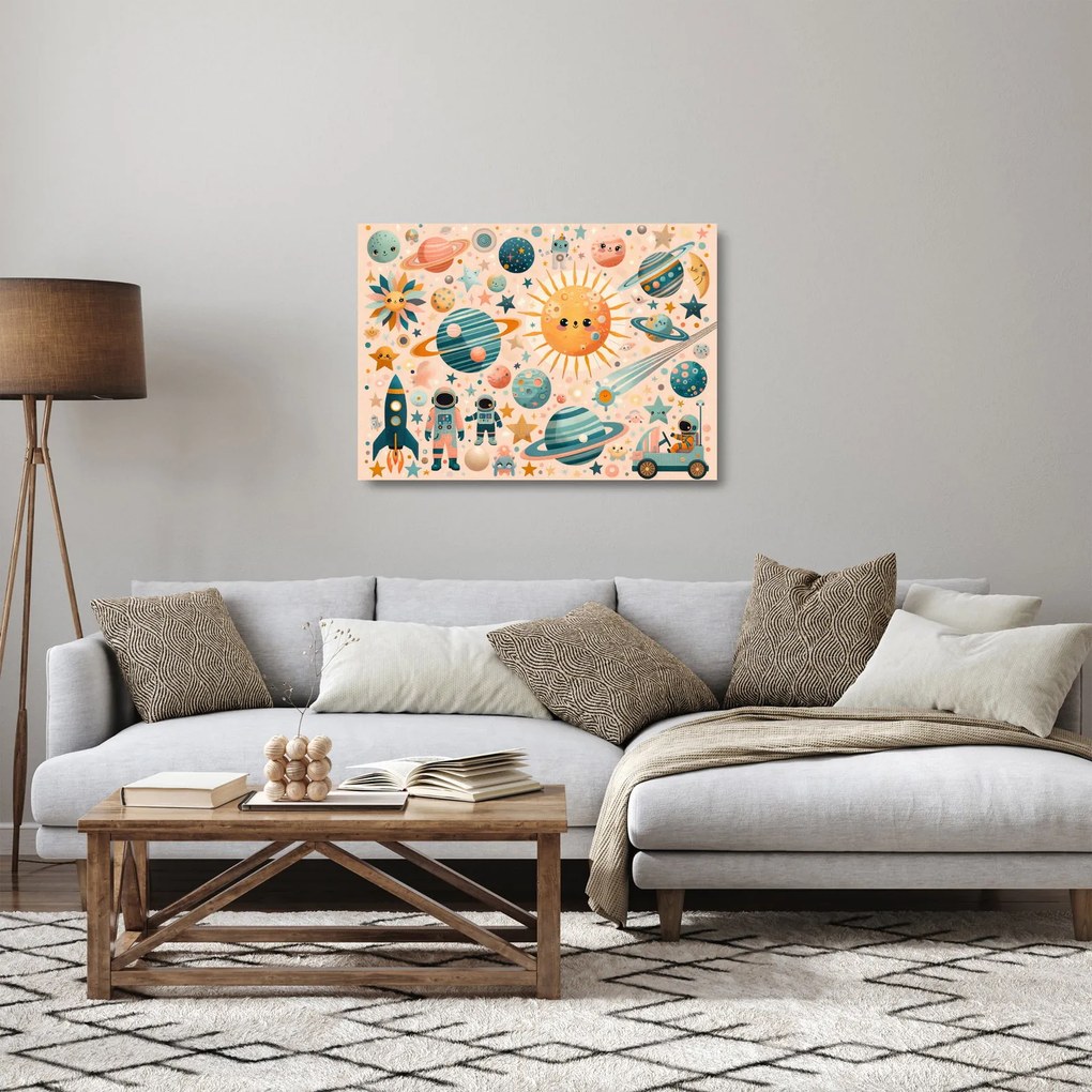 Tablou pe sticlă - Fragmente din spațiu (70x50 cm)