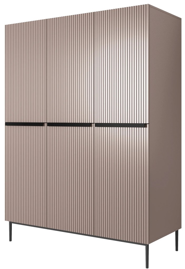 Dulap Nicole 150 cm - MDF roz antic / picioare negre