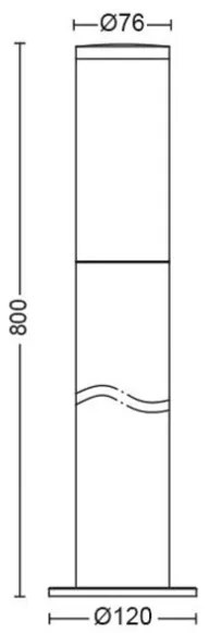 Lampă de exterior UTRECHT 1xE27/20W/230V 80 cm IP44 Philips