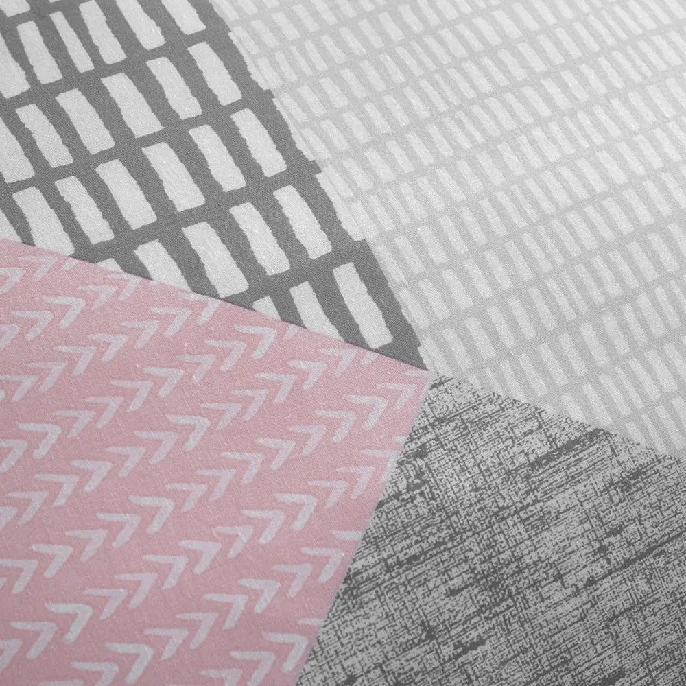 Lenjerie de pat roz pentru pat de o persoană 135x200 cm Larsson Geo – Catherine Lansfield
