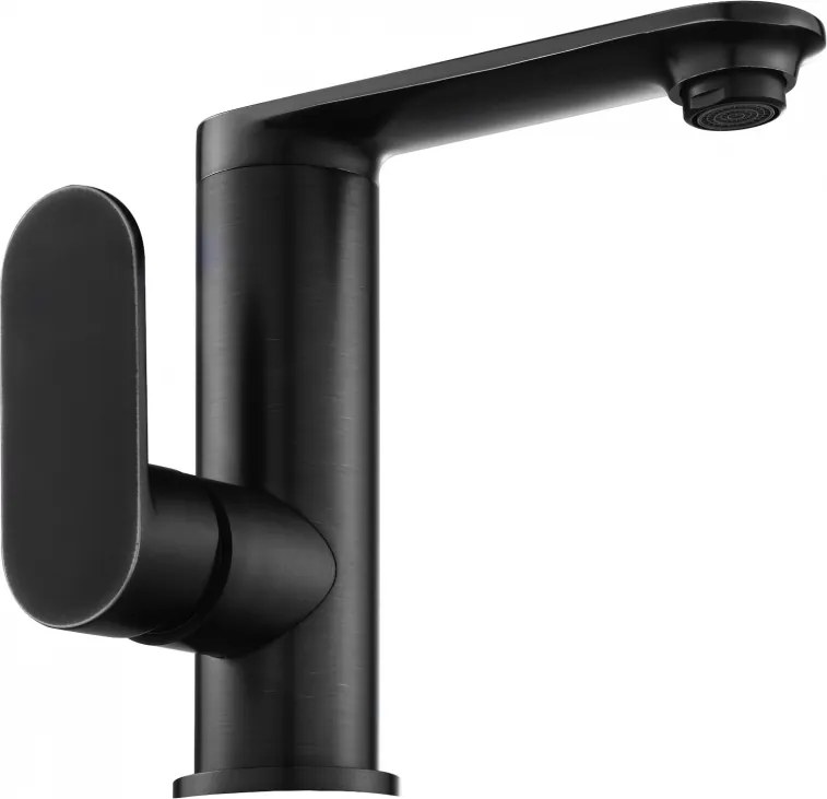 Mexen Milo baterie de lavoar cu mâner lateral, negru - 71305-70