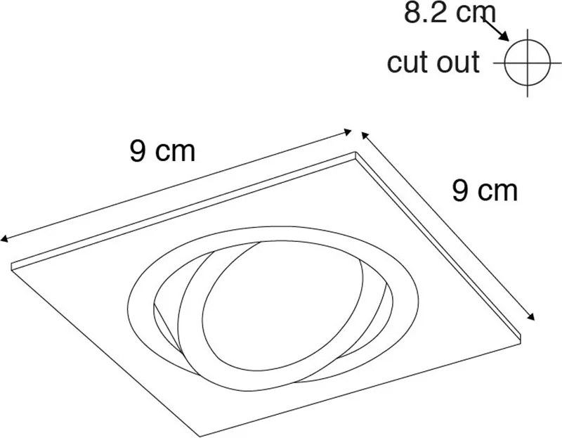 Spot încastrat inteligent oțel incl. WiFi GU10 înclinabil - Lock 1