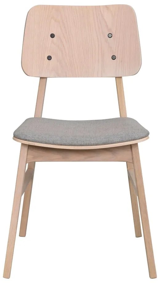 Scaun de dining cu șezut gri deschis Rowico Nagano, maro deschis