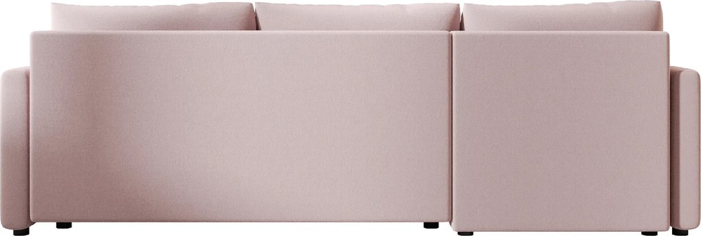 Canapea extensibila reversibila in forma de L VENORIA 220x143 cm, roz pudra + 2 perne CADOU