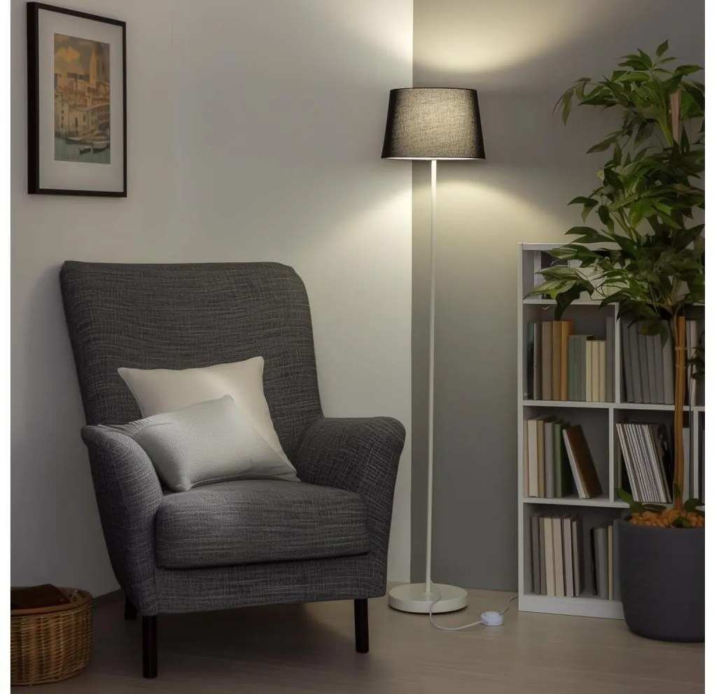 Brilagi - Lampă de podea LED CERIA, 1xE27/40W/230V, Ø 30 cm, negru/alb