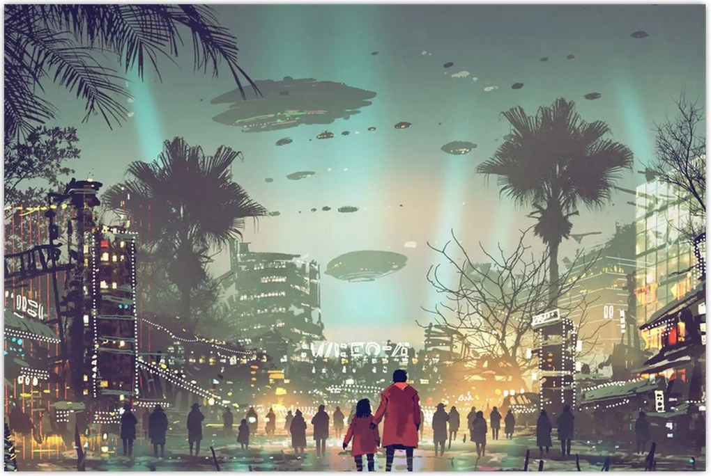 Tablou - Oraș în viitor (90x60 cm)