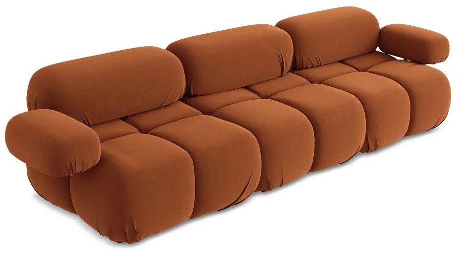 Canapea modulară portocalie cu tapițerie din catifea 285 cm Lokua – Makamii