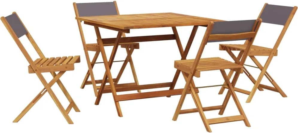 vidaXL Set mobilier de grădină 5 piese textil antracit/lemn masiv