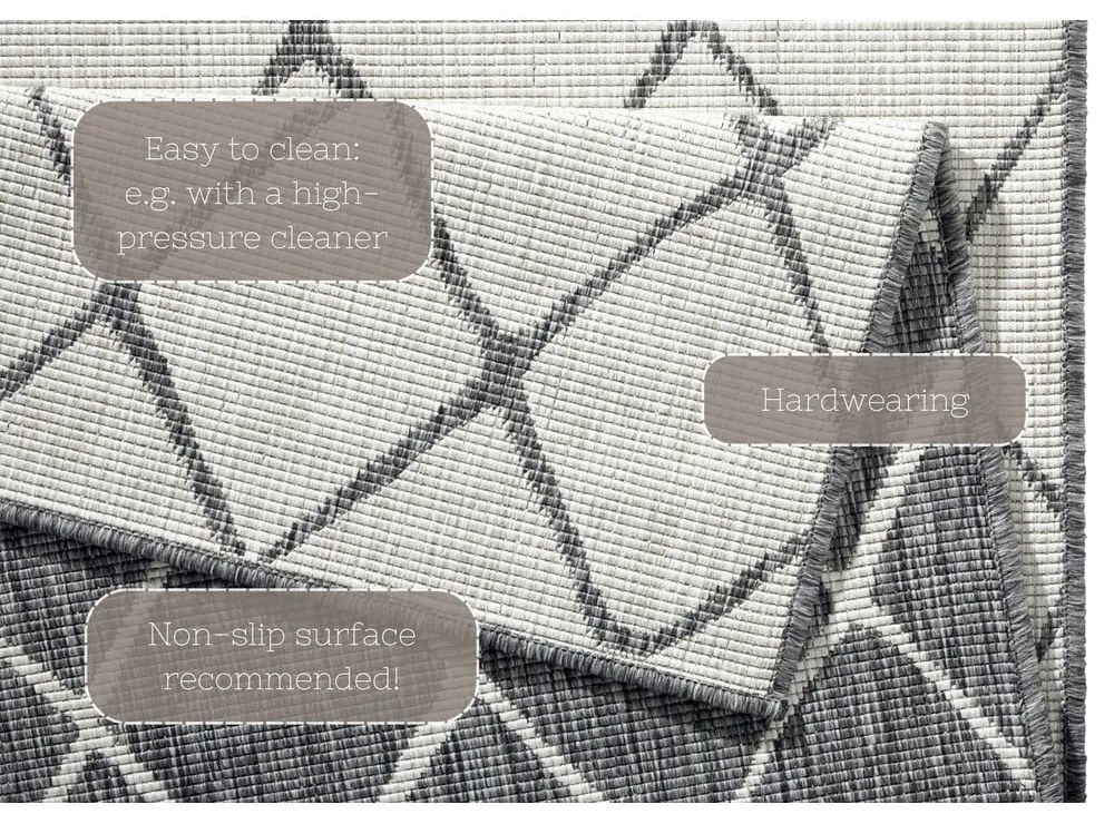 Covor adecvat pentru exterior NORTHRUGS Malaga, 80 x 250 cm, gri - crem