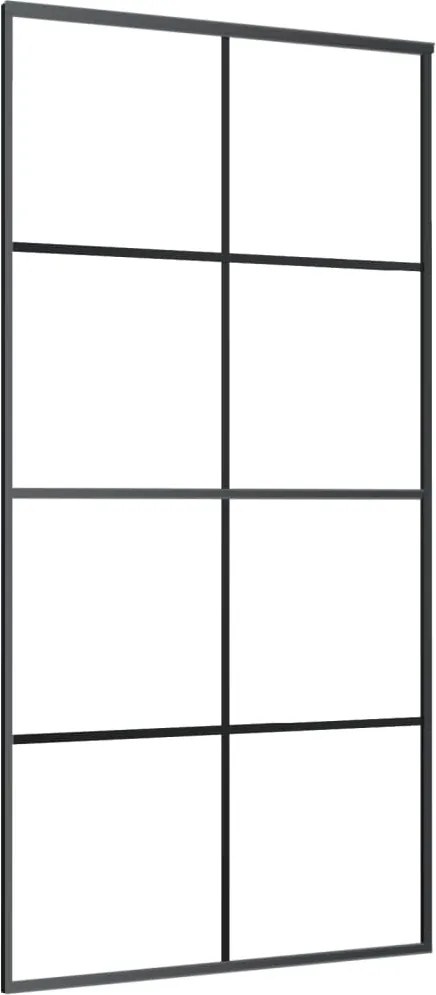 vidaXL Ușă glisantă, negru, 102,5x205 cm, aluminiu și sticlă ESG